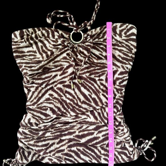 Micheal Kors Brown Tiger Print Tankini - Picture 7 of 10